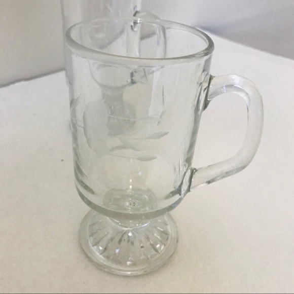 2 Vintage Cut Glass Coffee Mugs - Picture 6 of 8